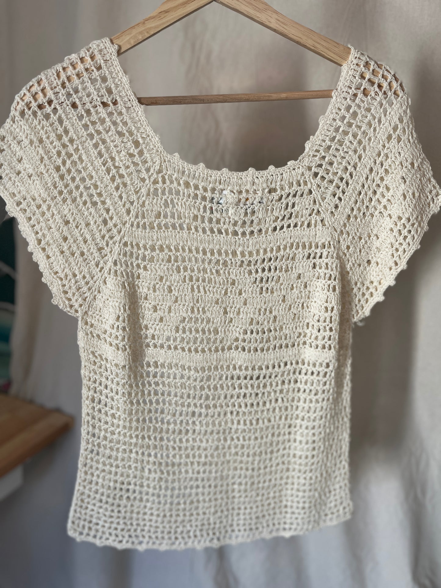 Vintage 1960's Hudson's Bay Company Crochet Cap Sleeve Top