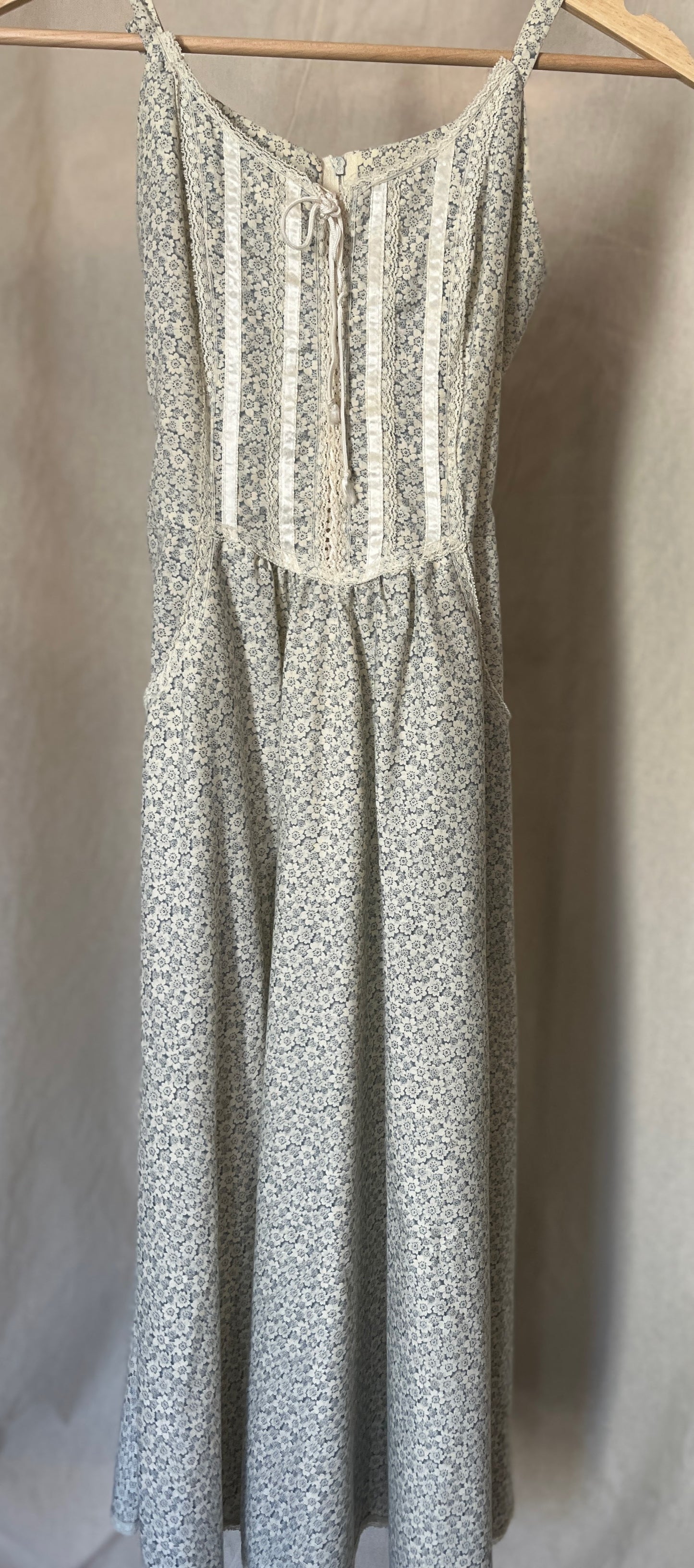 Vintage 1970's Gunne Sax Dress Size 3 Maxi Dress Camisole Cottage Vintage